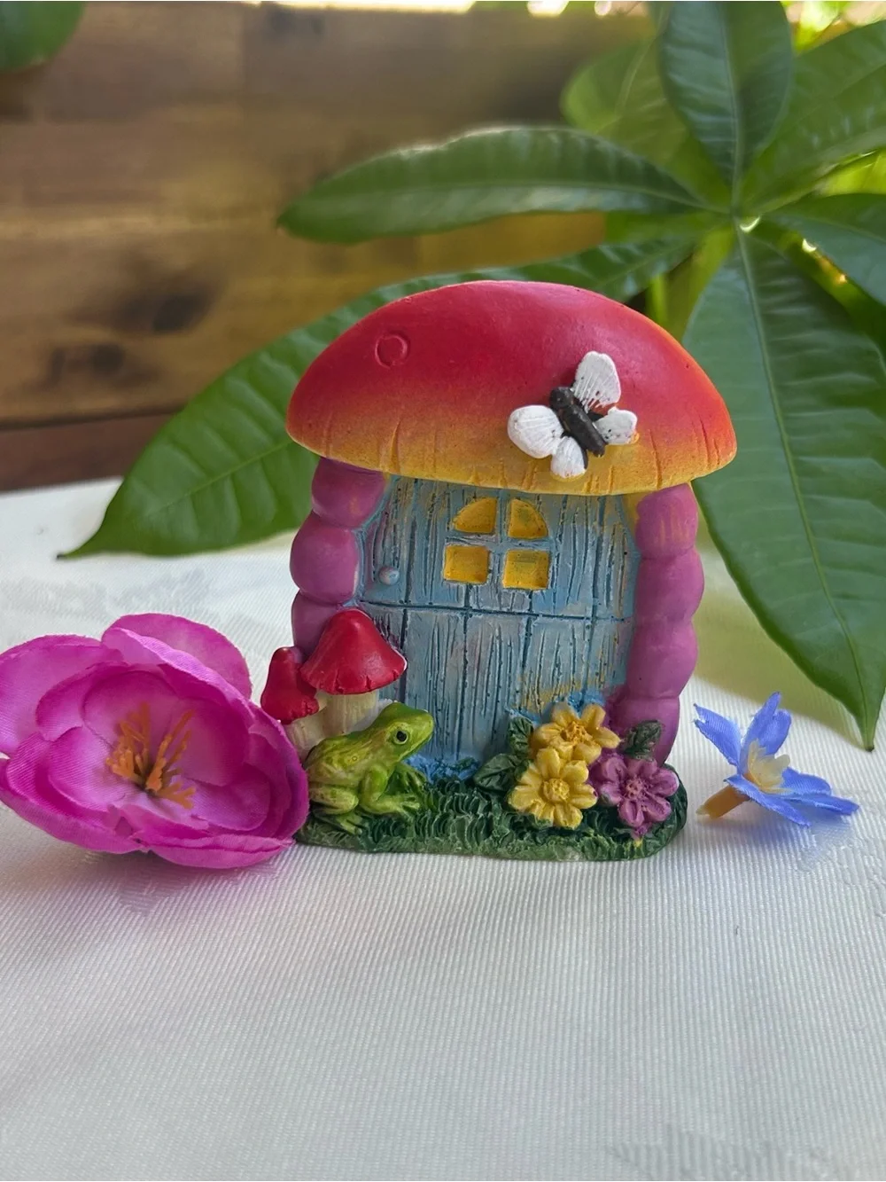 Mini Fairy Garden Decor Set Gnome Mushroom House Tree Swing Cottagecore NEW